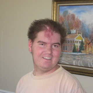 Alex with spiked hair