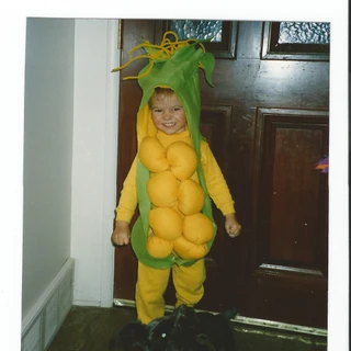 Alex in a corn on the cob costume