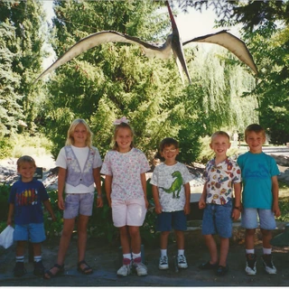Alex and friends at Dinosaur Land
