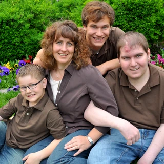 Alex, Chris, Josh, and Mom, 2009