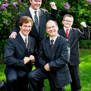 The boys flexing, 2009