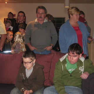 Alex and Josh sitting on the couch