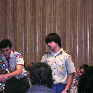 Alex at a scout ceremony