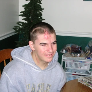 Alex at the kitchen table