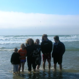 Wernli kids with mom at the beach