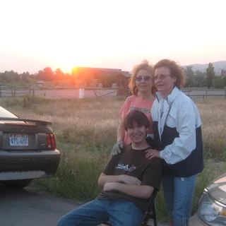 Alex with aunt Jan and aunt Terri at his eagle project