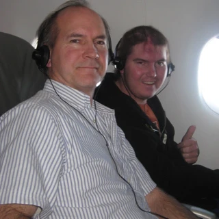 Alex and dad in the plane