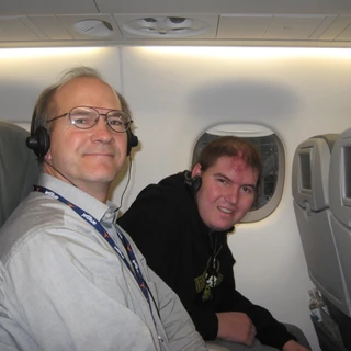 Alex and Dad in the plane