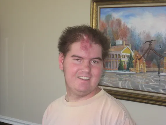 Alex with spiked hair