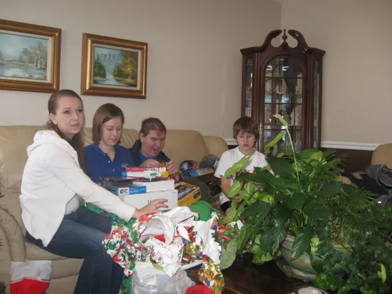 Alex, Anna, Josh, and Nicole at Christmas