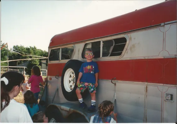 Alex standing on a trailer