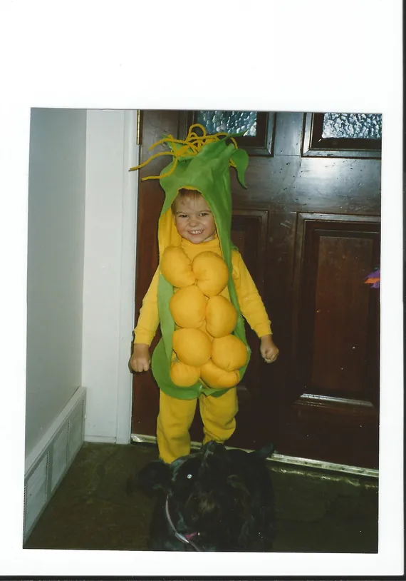 Alex in a corn on the cob costume