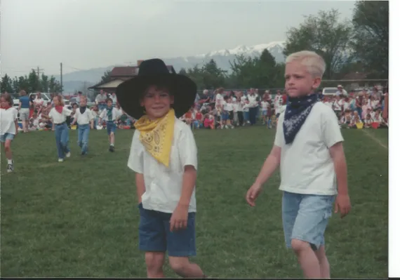Alex at school with a cowboy hat