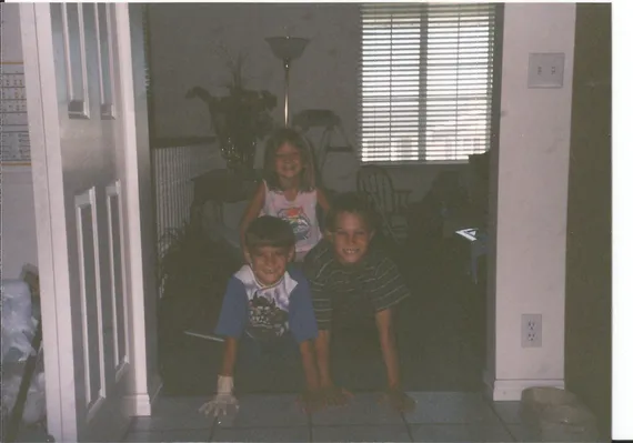 Alex, Chris, and Nicole in a pyramid