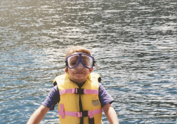 Alex wearing a snorkel mask