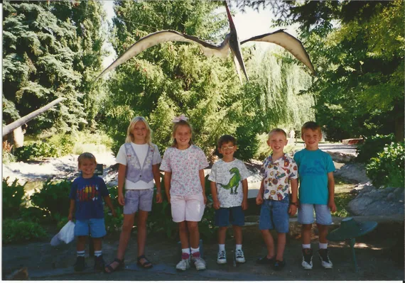 Alex and friends at Dinosaur Land