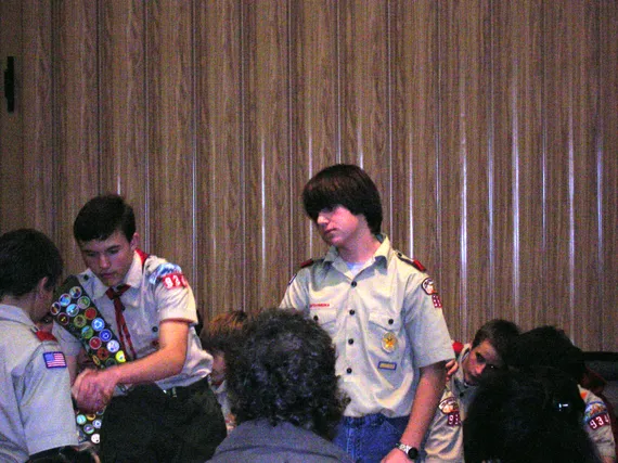 Alex at a scout ceremony
