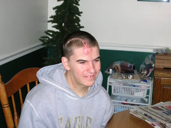 Alex at the kitchen table