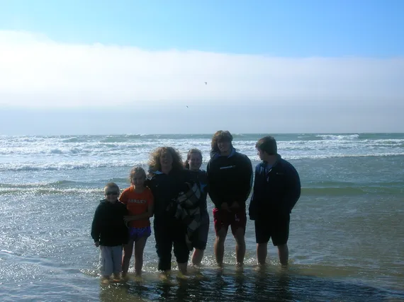 Wernli kids with mom at the beach