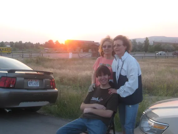 Alex with aunt Jan and aunt Terri at his eagle project