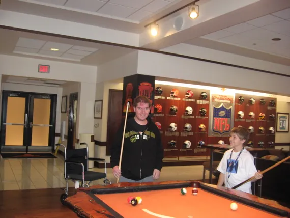 Alex and Josh playing pool