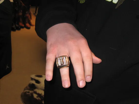 Alex Wearing National Championship ring