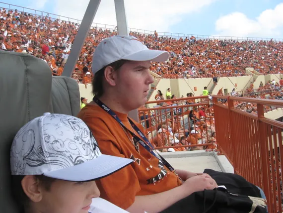 Alex and Josh watching the game