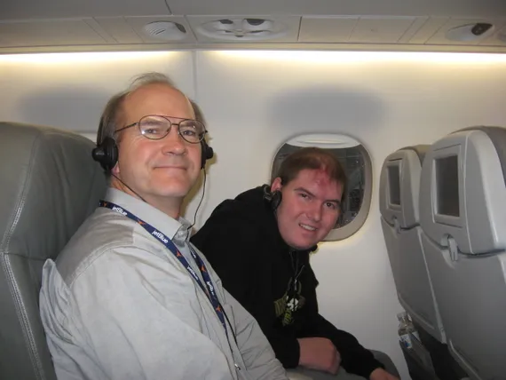 Alex and Dad in the plane