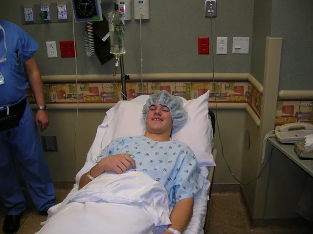 Alex in the hospital before surgery